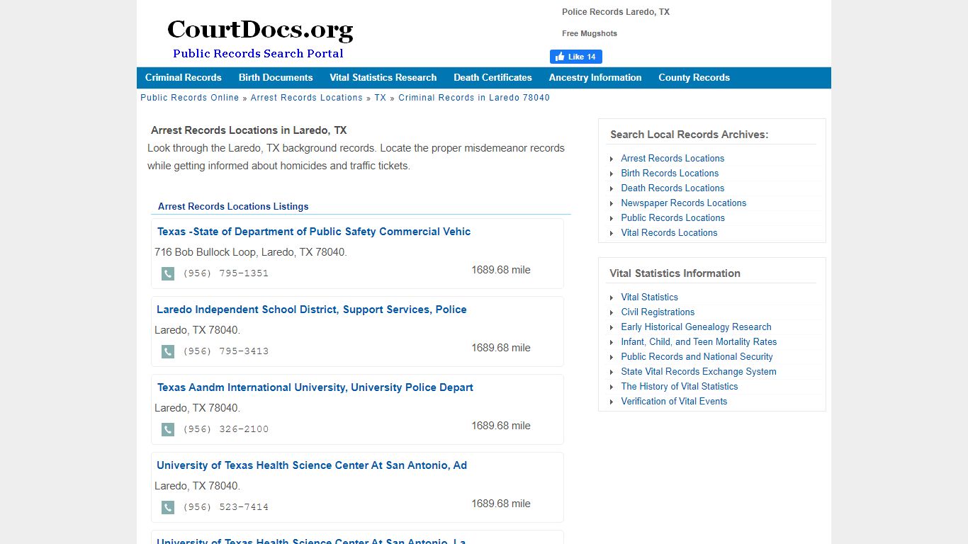 Police Records Laredo, TX - Free Mugshots